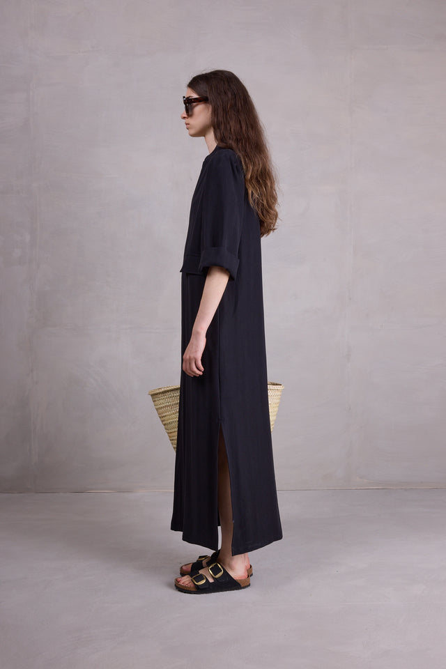 Nathalie Vleeschouwer Bonita Jurk In Zwarte Tencel