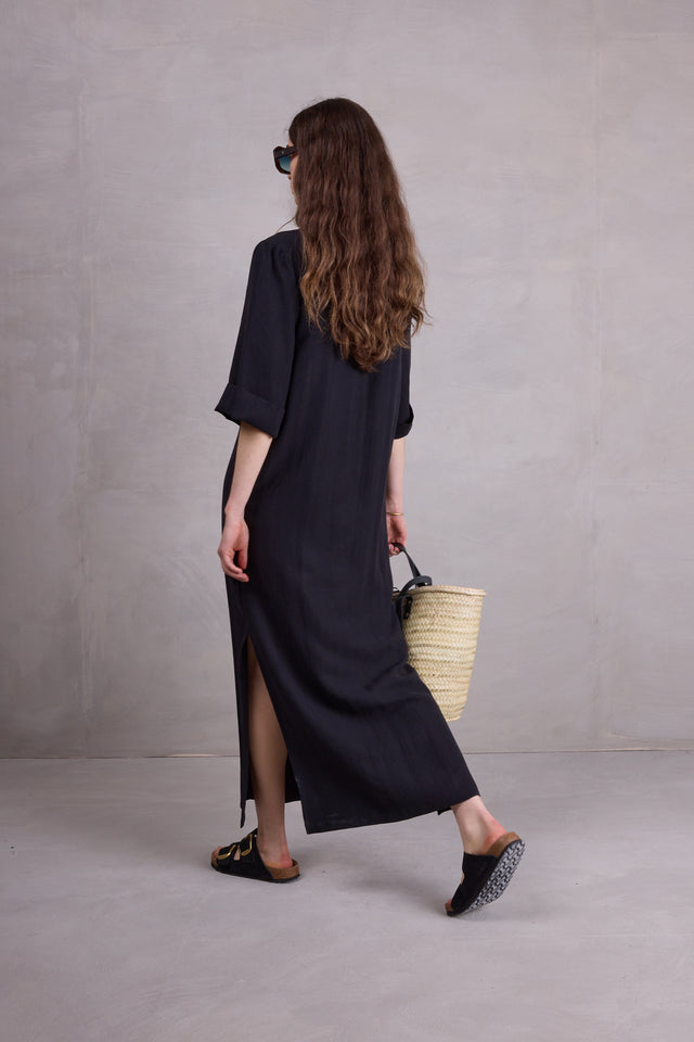 Nathalie Vleeschouwer Bonita Jurk In Zwarte Tencel