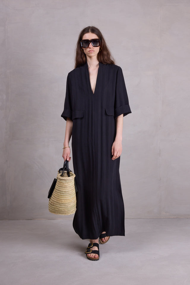 nathalie vleeschouwer Bonita jurk in zwarte Tencel