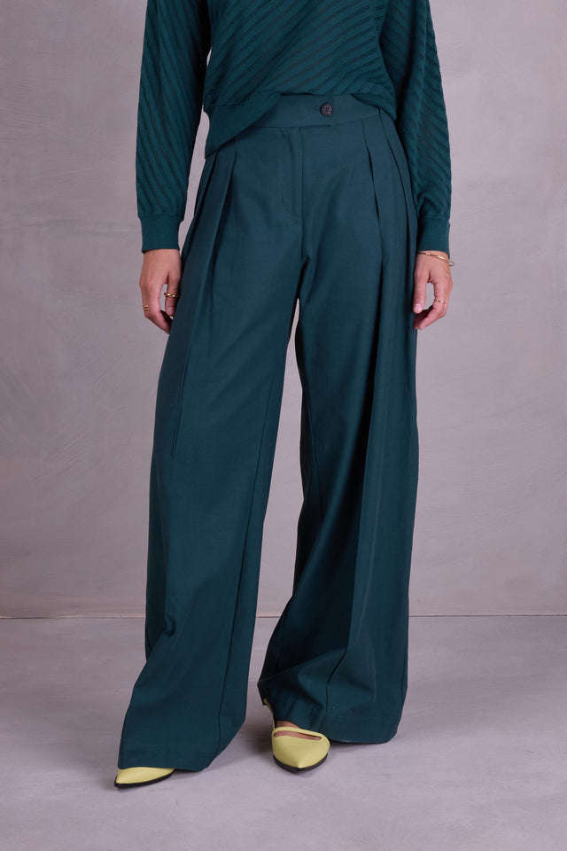 nathalie vleeschouwer Cezar broek in bottle green