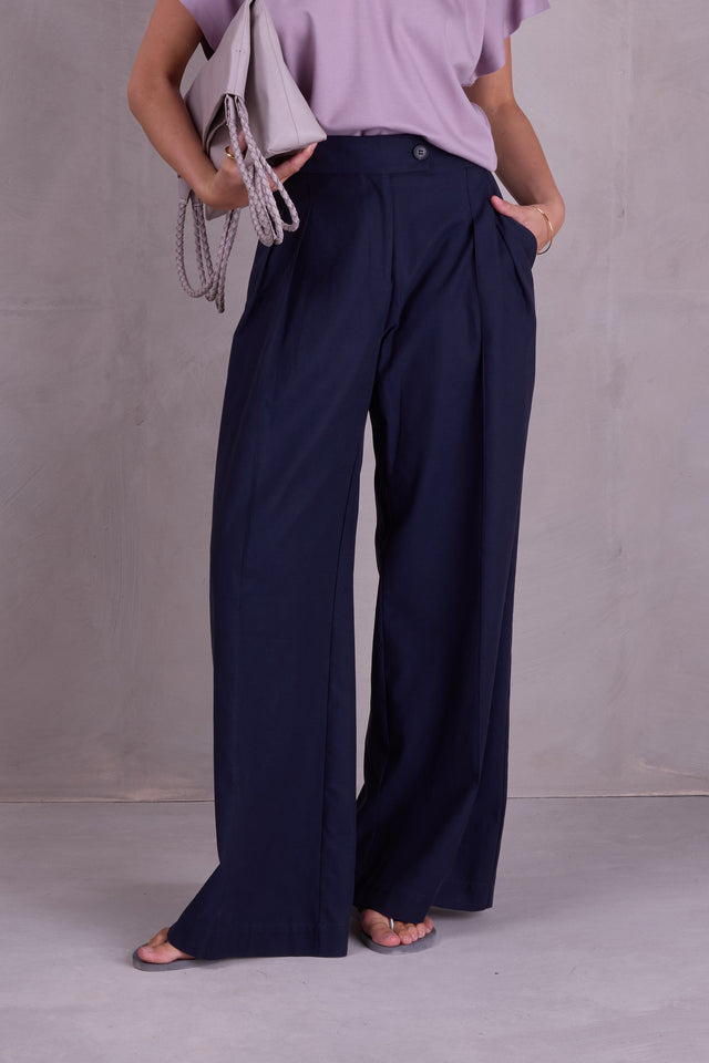 nathalie vleeschouwer Cezar navy broek