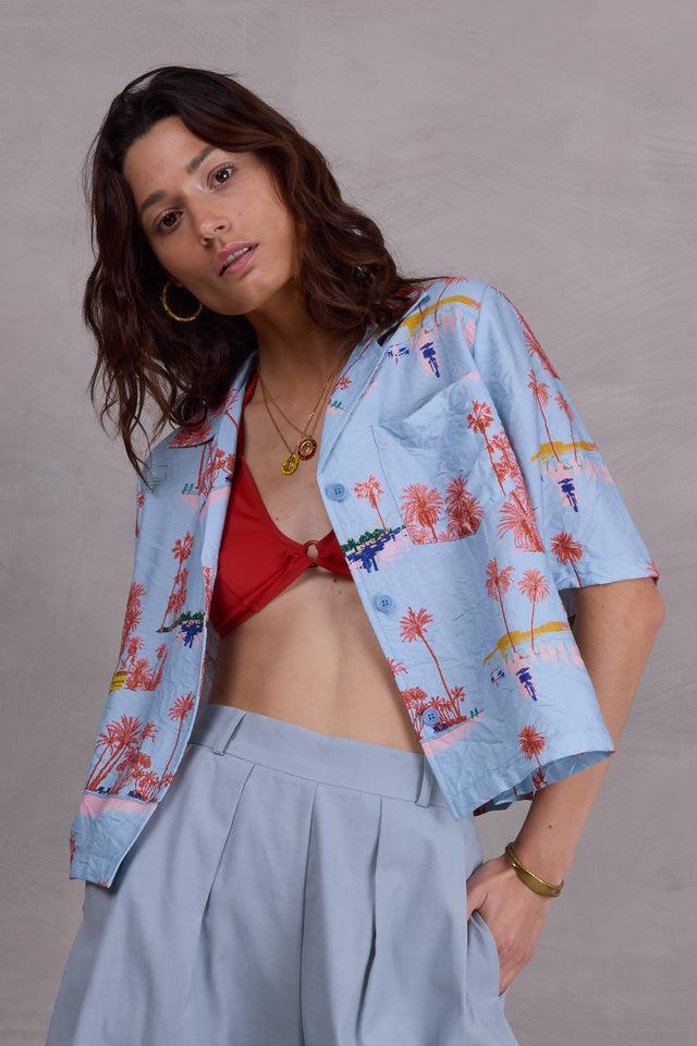 nathalie vleeschouwer Dante hemd in blue Havana