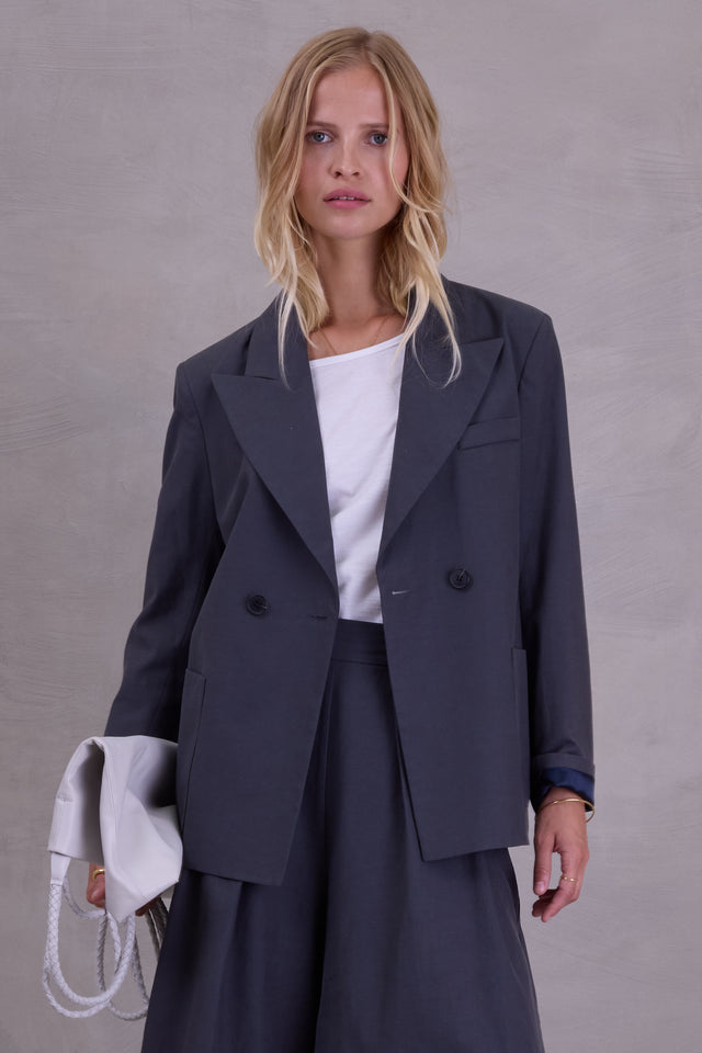 nathalie vleeschouwer Davos blazer in charcoal