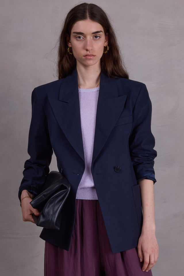 nathalie vleeschouwer Davos navy blazer
