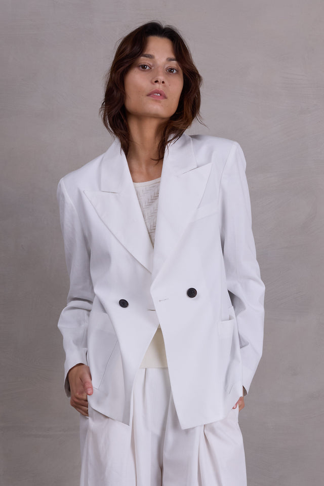 Nathalie Vleeschouwer Davos Witte Blazer