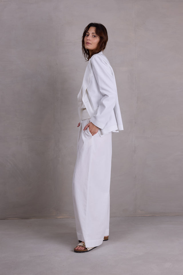 Nathalie Vleeschouwer Davos Witte Blazer