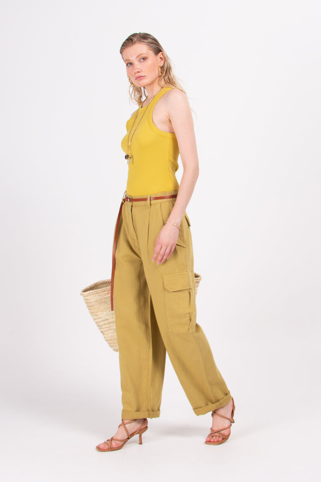 Nathalie Vleeschouwer Dena Olijfkleurige Tanktop