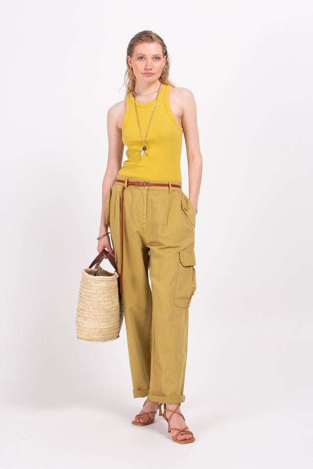 Nathalie Vleeschouwer Dena Olijfkleurige Tanktop