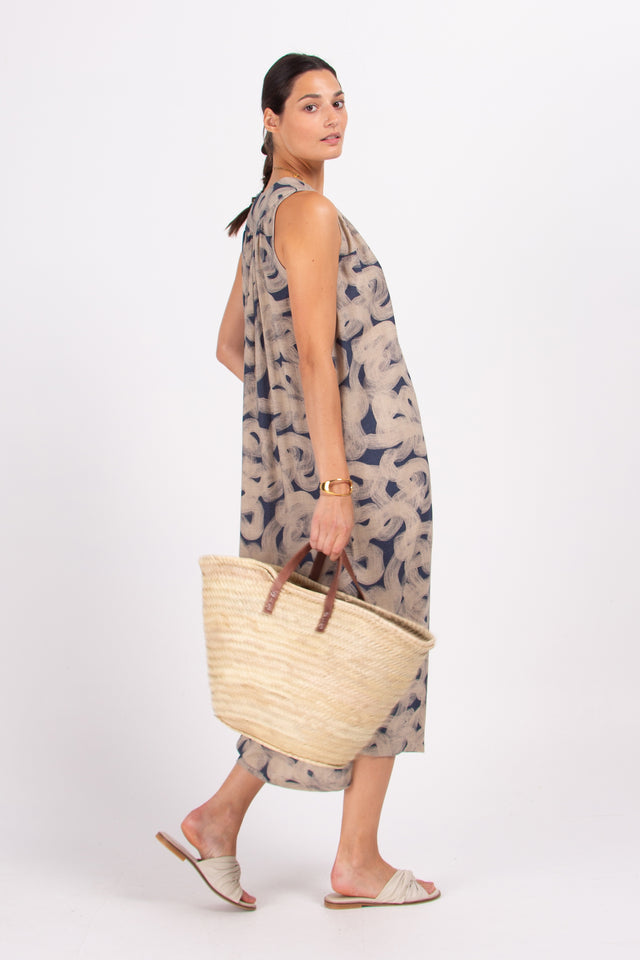 Nathalie Vleeschouwer Dina Jurk Met Blauwe Print