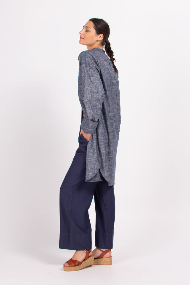 Nathalie Vleeschouwer Dua Blauw Gemêleerde Jurk