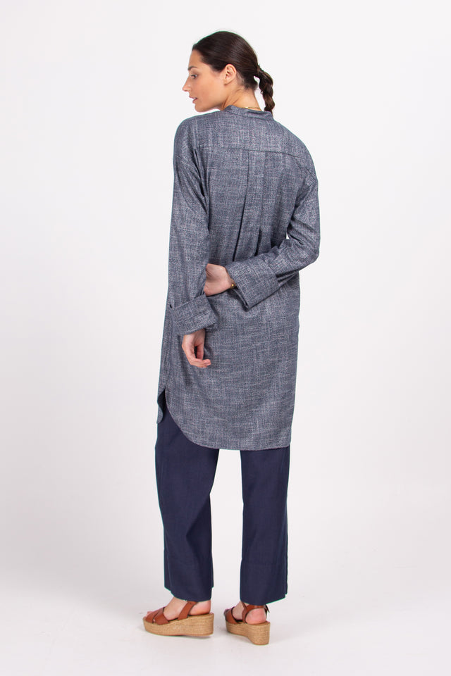 Nathalie Vleeschouwer Dua Blauw Gemêleerde Jurk