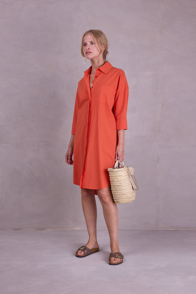 nathalie vleeschouwer Duran oranje hemdsjurk