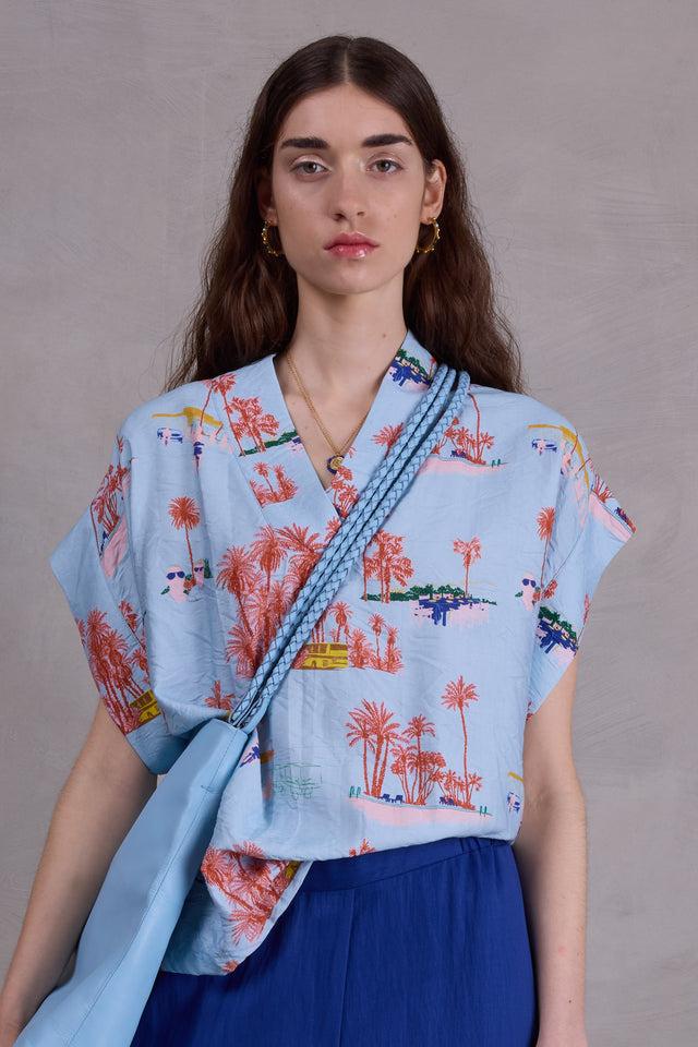 nathalie vleeschouwer Fabio blouse in blue Havana