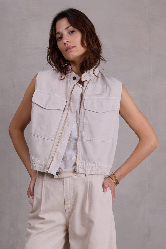 nathalie vleeschouwer Fallonn cargo jasje in stone