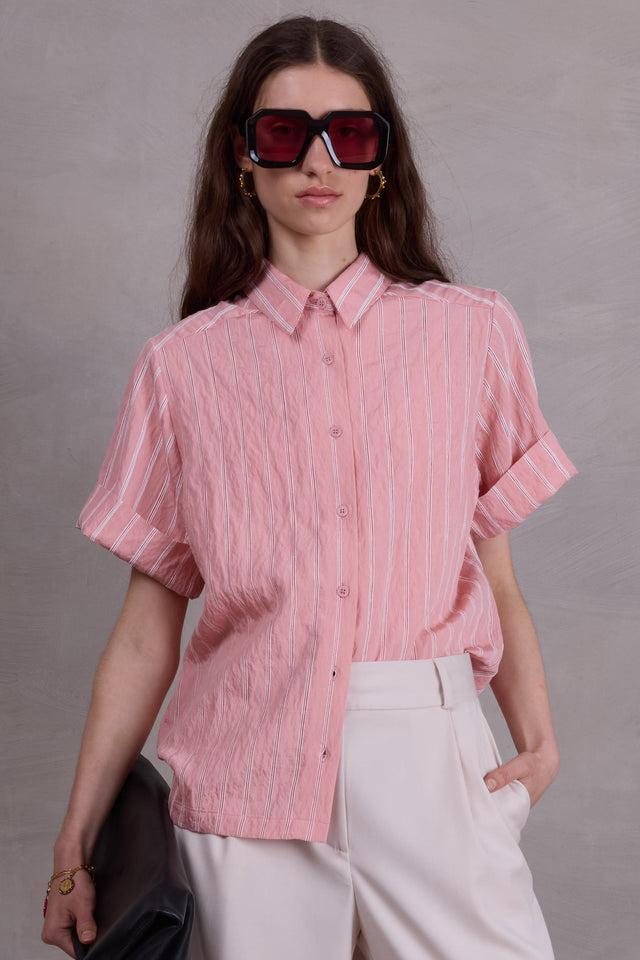nathalie vleeschouwer Falma roze gestreept hemd