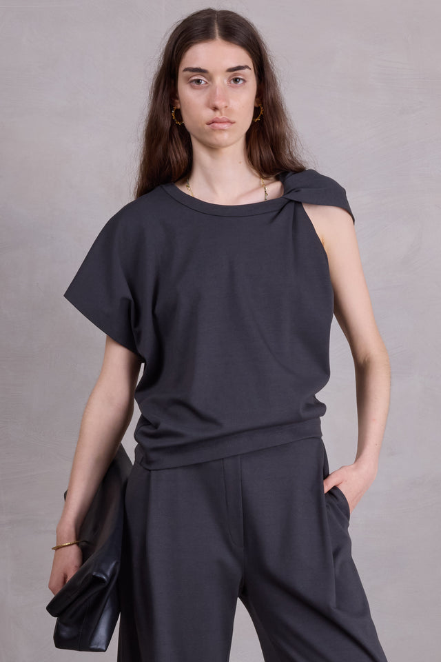 nathalie vleeschouwer Fanotti top in antraciet