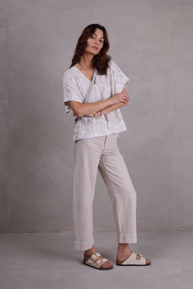 Nathalie Vleeschouwer Faro Ecru Broderie Blouse