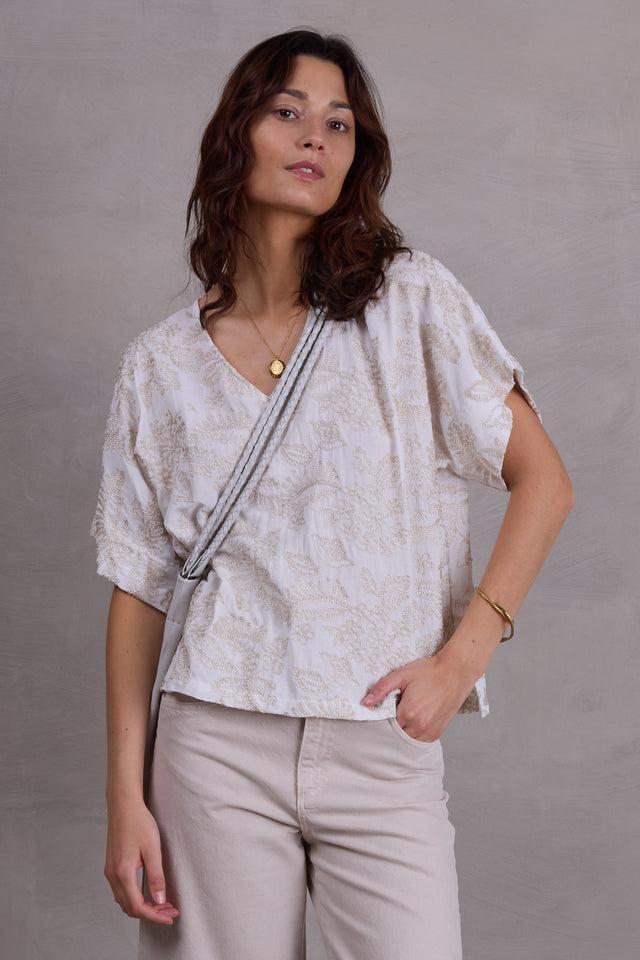 nathalie vleeschouwer Faro ecru broderie blouse