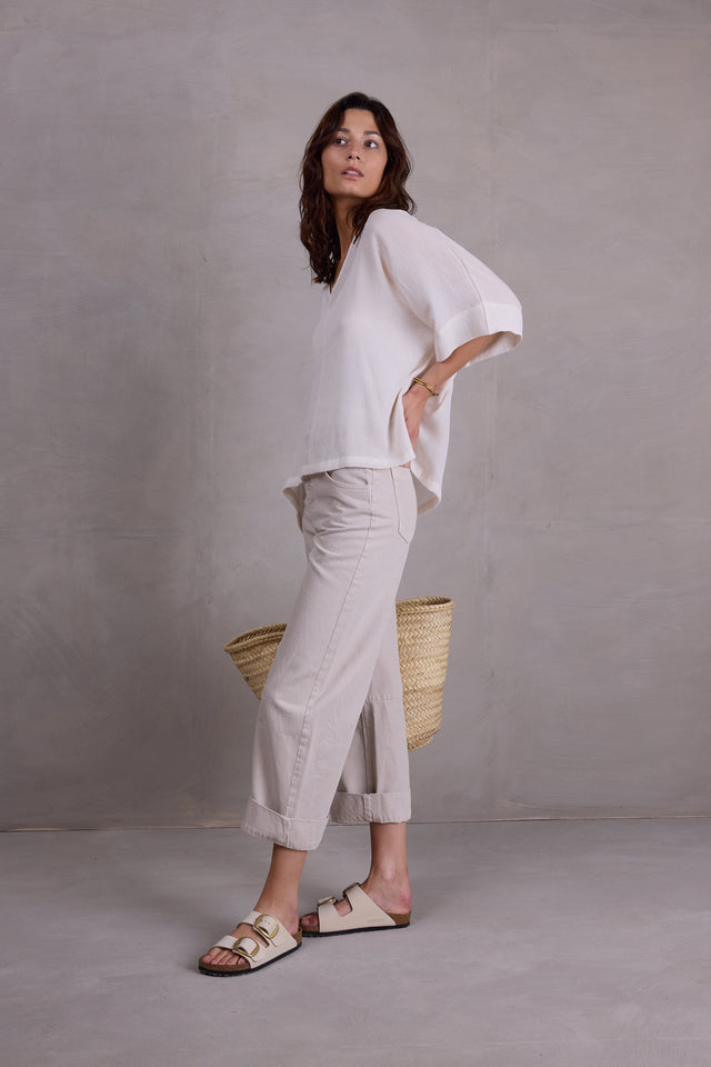 Nathalie Vleeschouwer Faro Witte Plissé Blouse