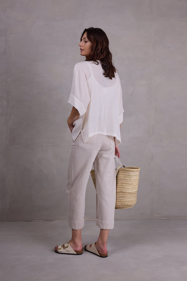 Nathalie Vleeschouwer Faro Witte Plissé Blouse