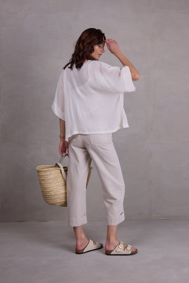 Nathalie Vleeschouwer Faro Witte Plissé Blouse