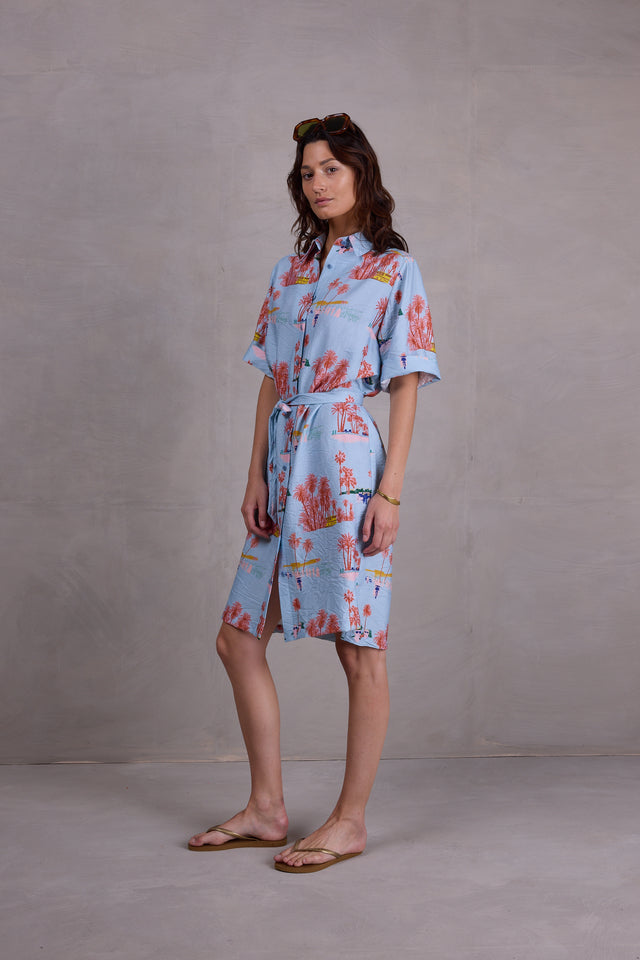 nathalie vleeschouwer Fendi jurk in blue Havana