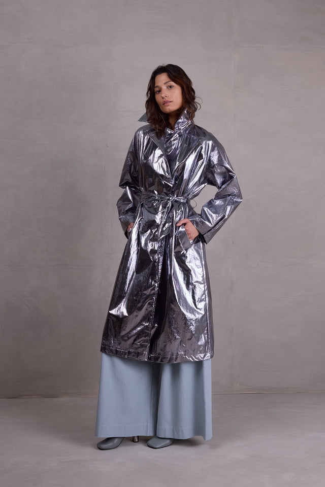 Nathalie Vleeschouwer Ferdi Silver Trench Coat