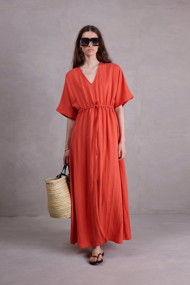 nathalie vleeschouwer Ferel jurk in flame Tencel