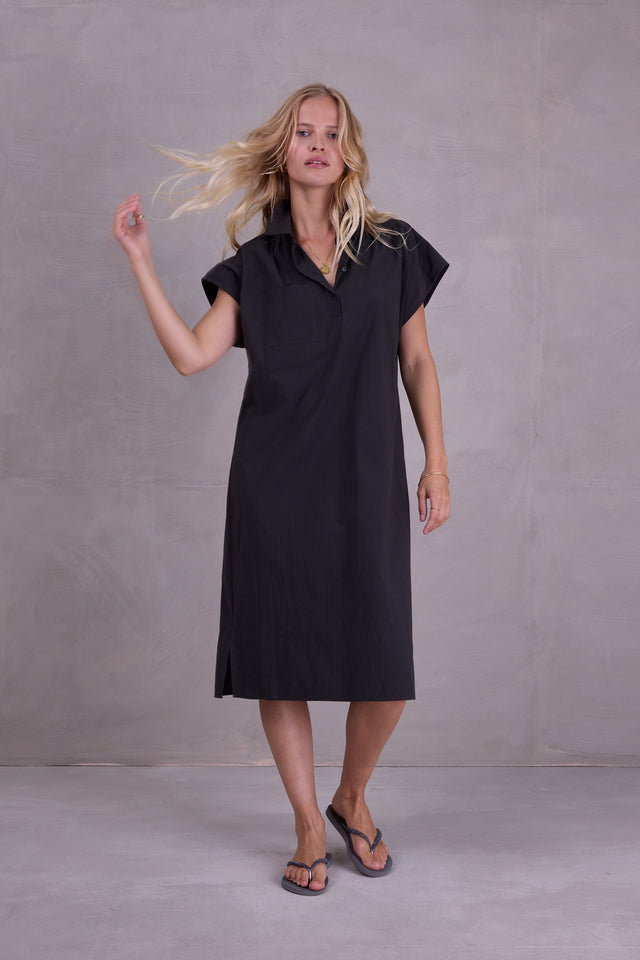 nathalie vleeschouwer Flobert antraciete jurk