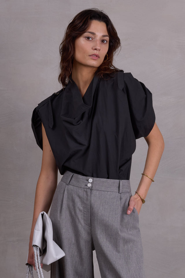 nathalie vleeschouwer Flora antraciete blouse