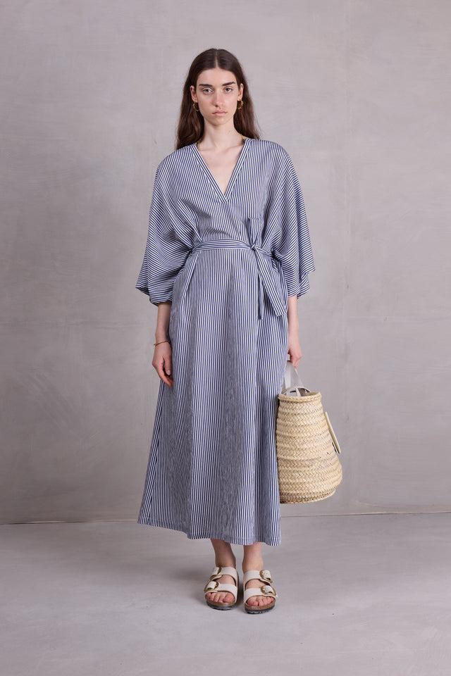 nathalie vleeschouwer Freya jurk in navy stripes