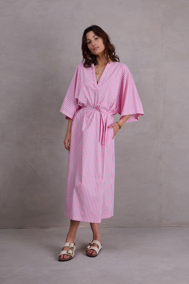 Nathalie Vleeschouwer Freya Jurk In Pink Stripes