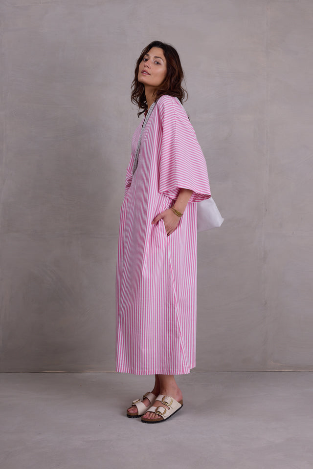 Nathalie Vleeschouwer Freya Jurk In Pink Stripes