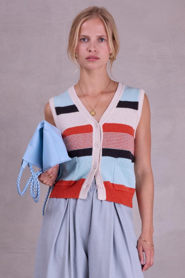 nathalie vleeschouwer Markelo gestreepte debardeur