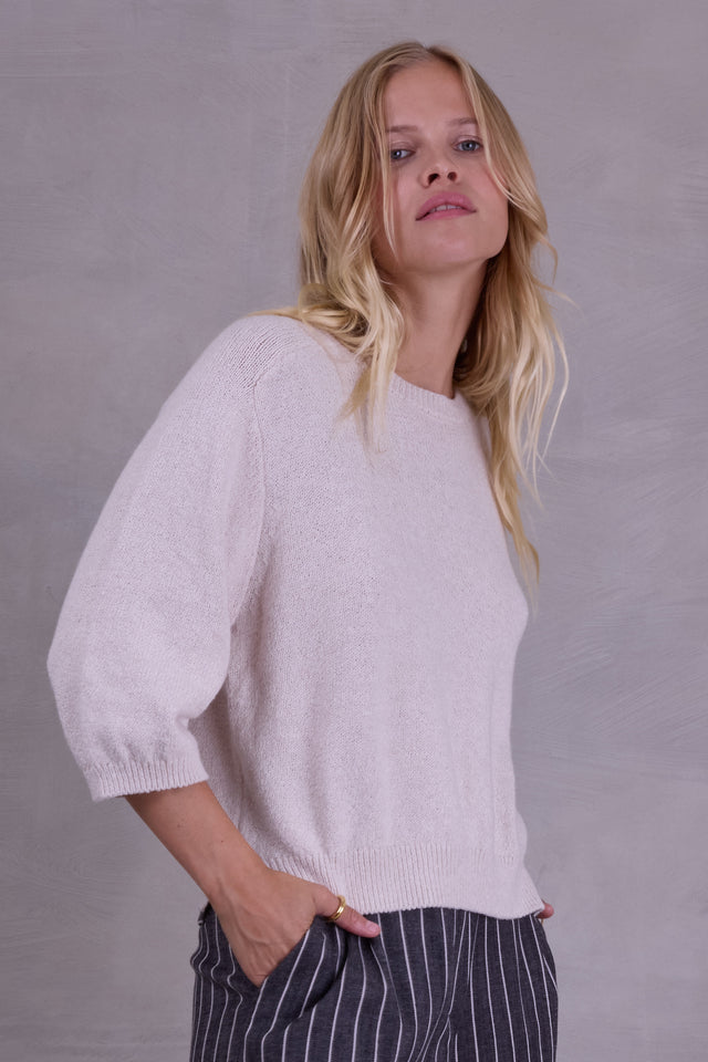 nathalie vleeschouwer Merselo ecru trui