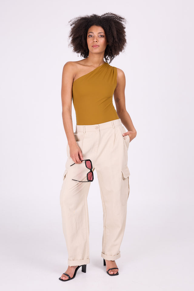 Nathalie Vleeschouwer Mosterd Asymmetrisch Badpak