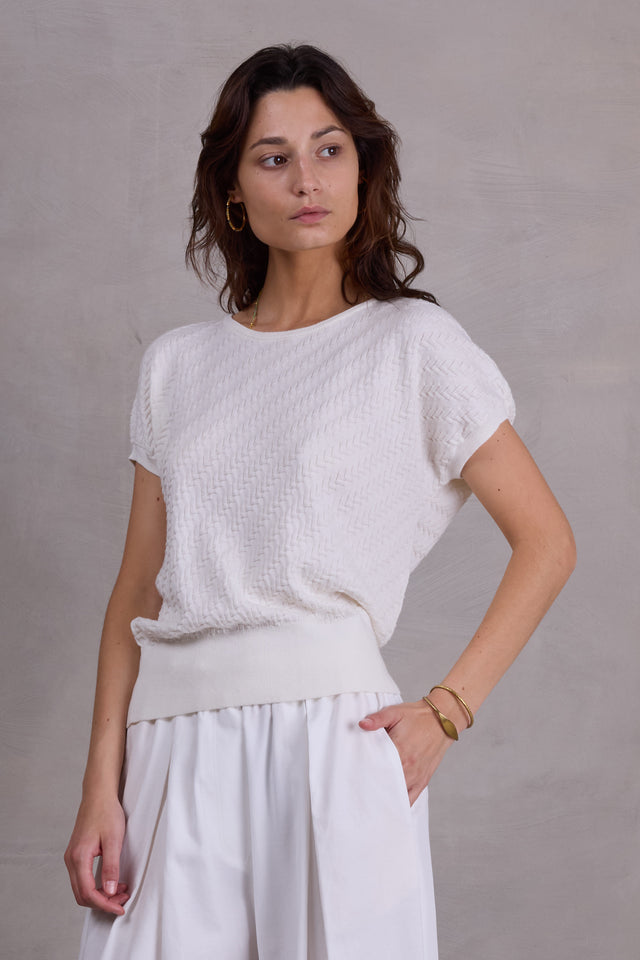 nathalie vleeschouwer Onna top in off-white