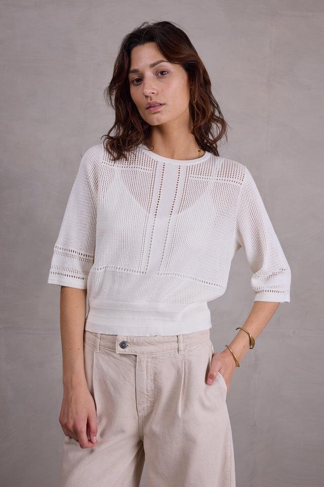 nathalie vleeschouwer Opava truitje in off-white