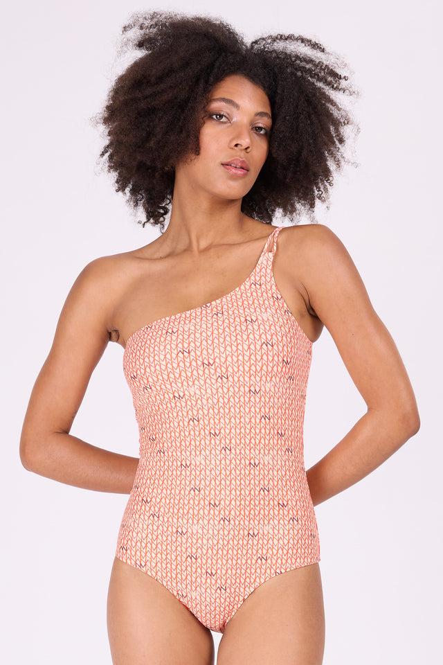 Nathalie Vleeschouwer Oranje Asymmetrisch Badpak