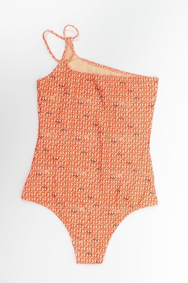 Nathalie Vleeschouwer Oranje Asymmetrisch Badpak