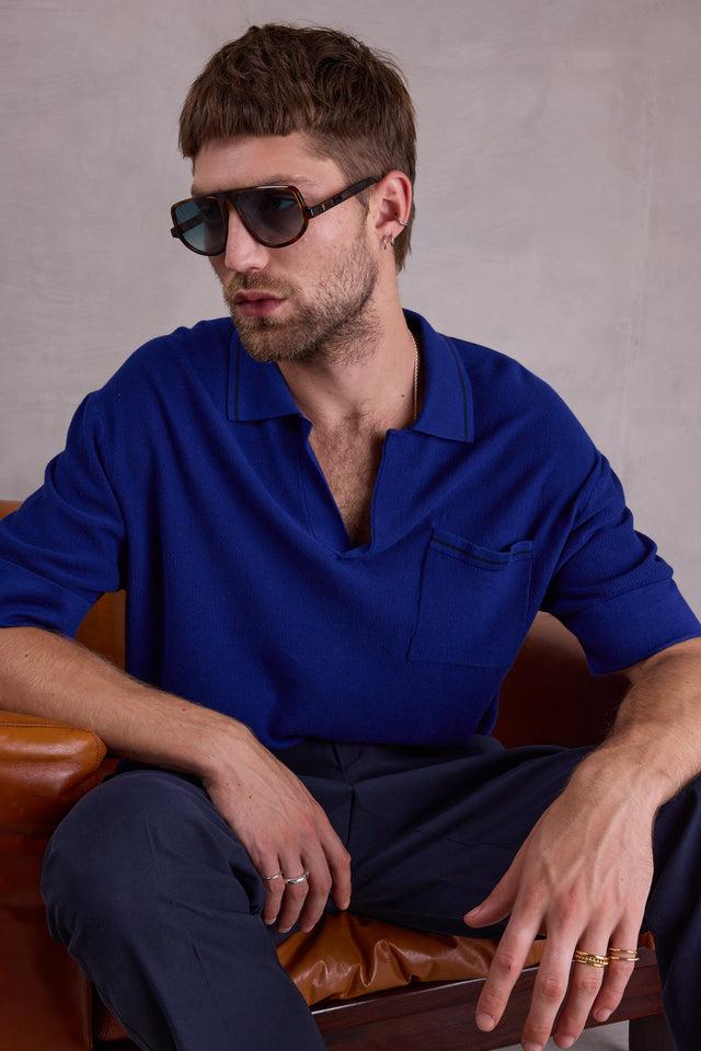 nathalie vleeschouwer Osaka polo in royal blue