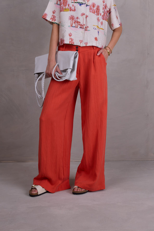 nathalie vleeschouwer Zoella broek in flame Tencel