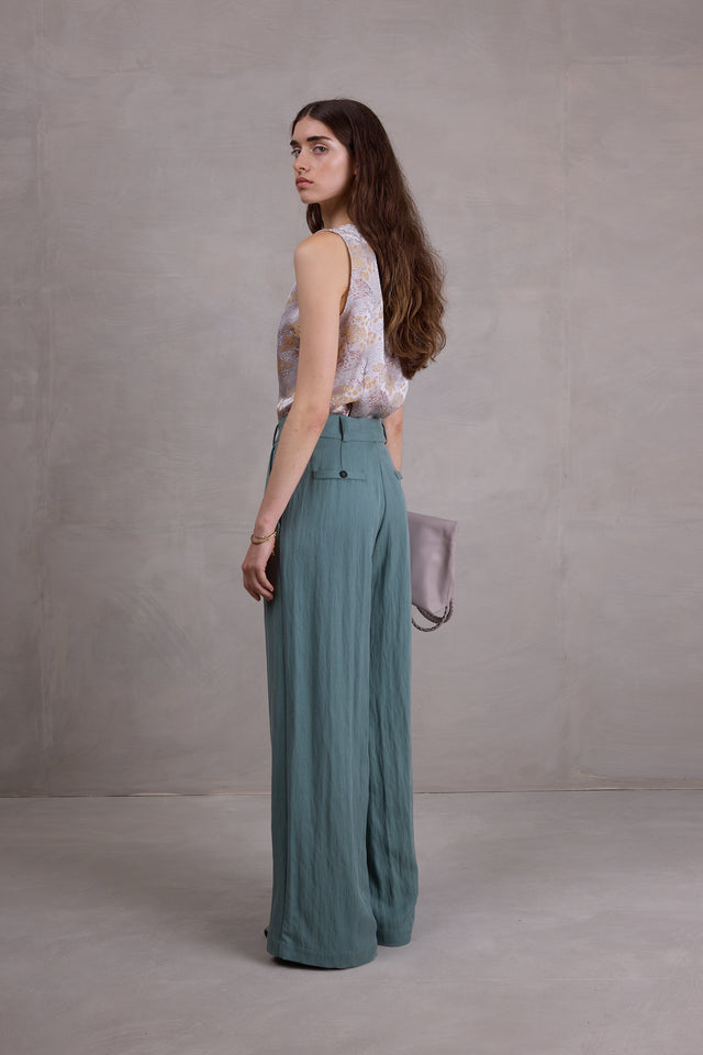 Nathalie Vleeschouwer Zoella Broek In Salie Tencel