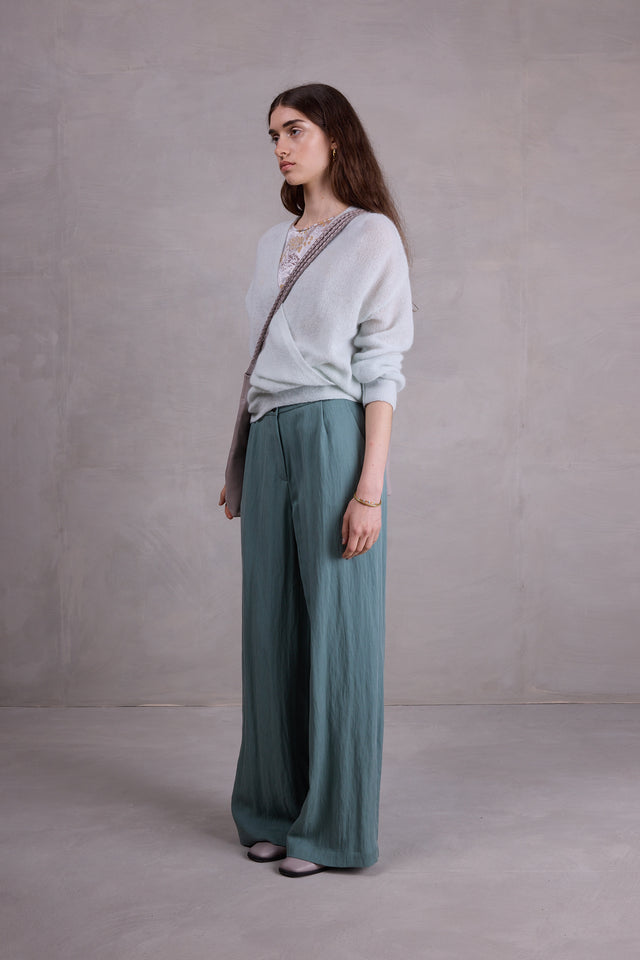 Nathalie Vleeschouwer Zoella Broek In Salie Tencel