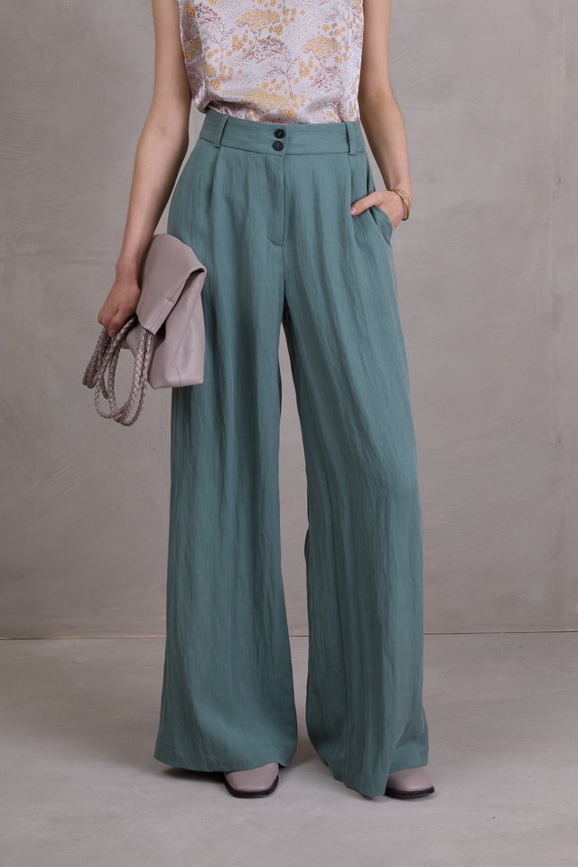 nathalie vleeschouwer Zoella broek in salie Tencel