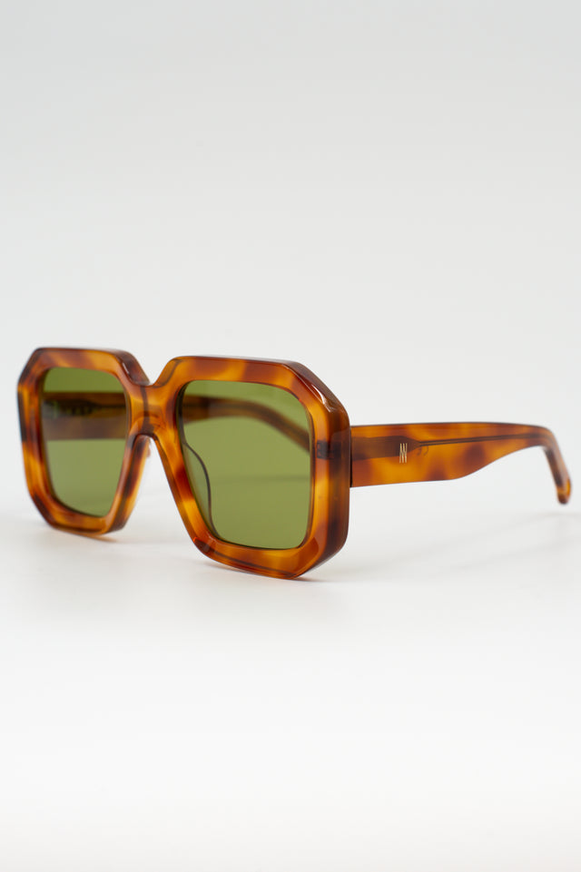 Nathalie Vleeschouwer Onassis Zonnebril In Light Tortoise /olive