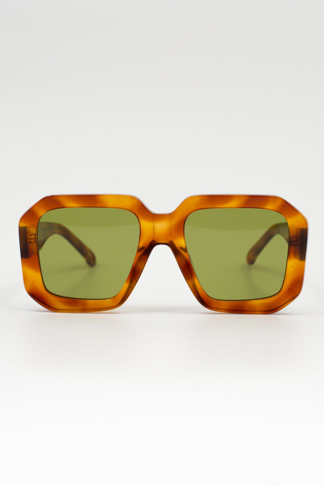 nathalie vleeschouwer Onassis zonnebril in light tortoise /olive