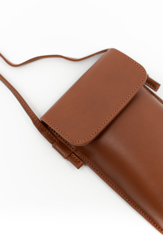 Nathalie Vleeschouwer Smartphone Bag In Cognac Nappaleer