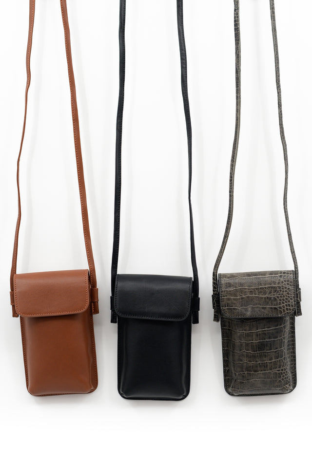 nathalie vleeschouwer Smartphone bag in zwart nappaleer