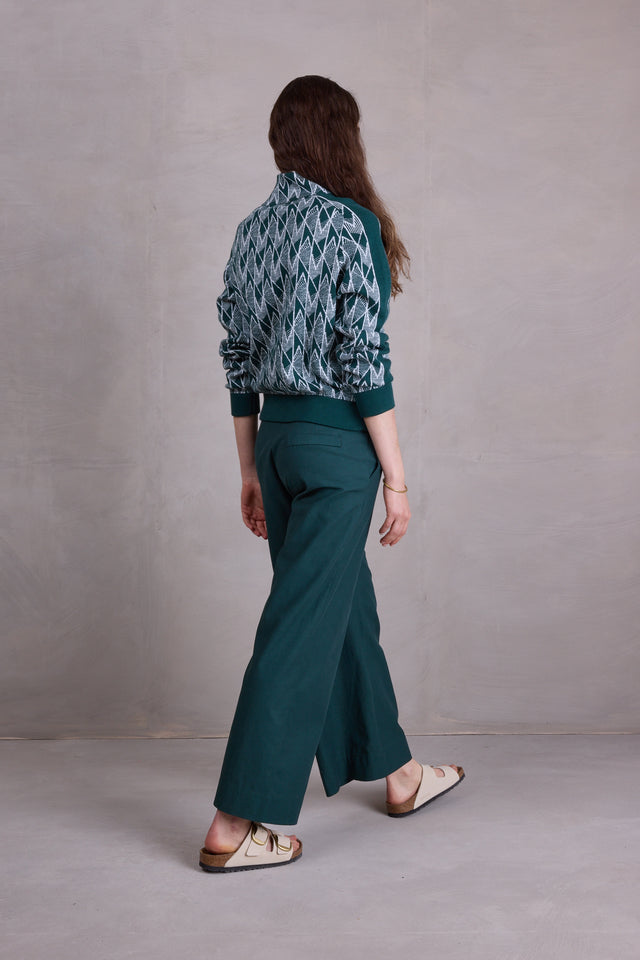 Nathalie Vleeschouwer Sparta Grafische Vest In Evergreen En Ice Blue